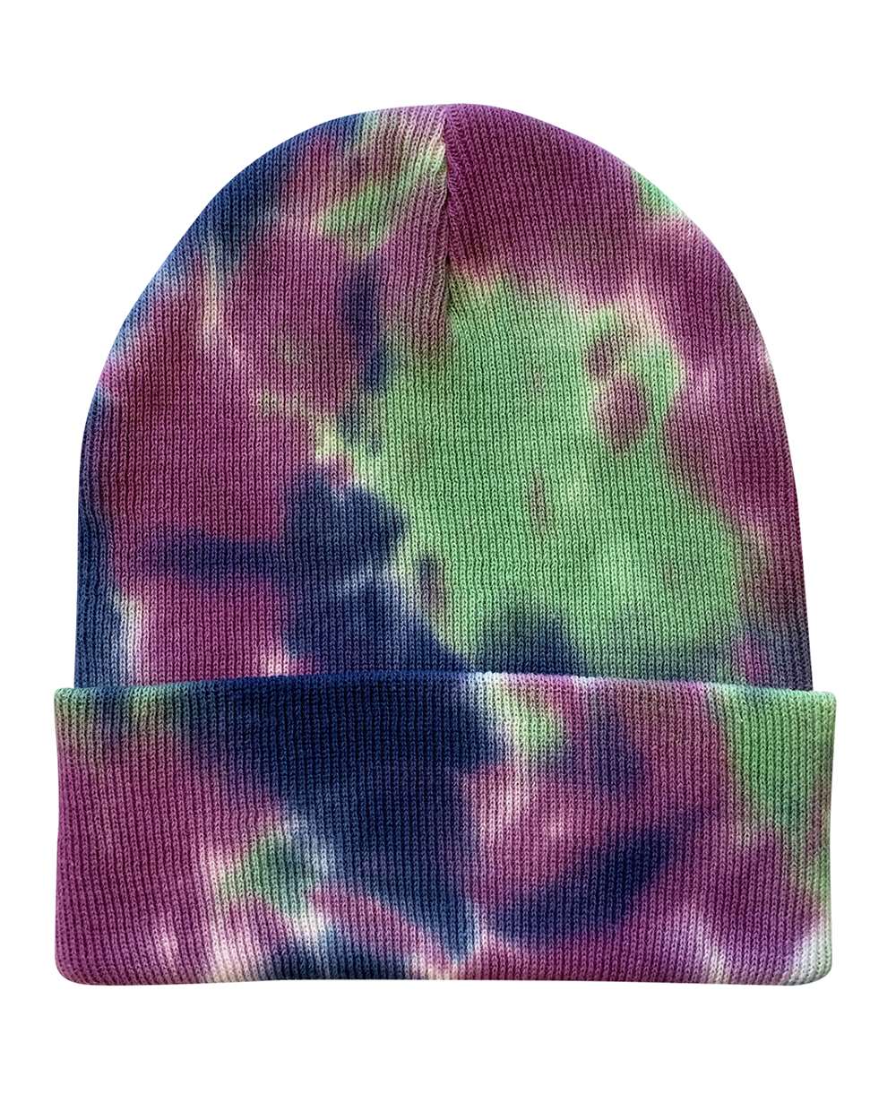 12" Tie-Dyed Cuffed Beanie - Front - B52095670 - Purple Passion