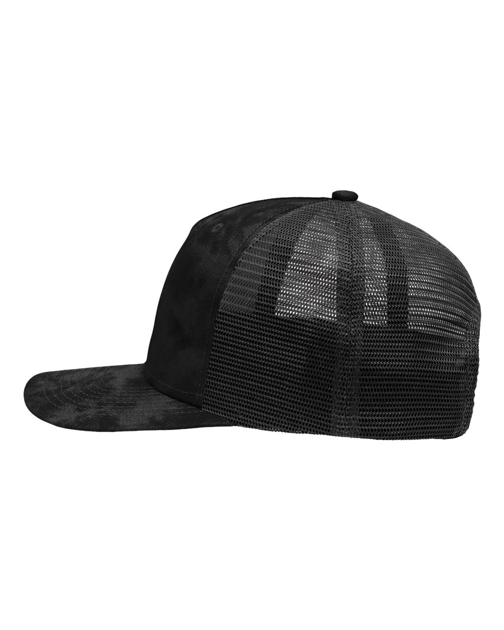 Modern Five-Panel Trucker Fit Cap - DirectSide - B14895100 - Old Wash Black/ Black