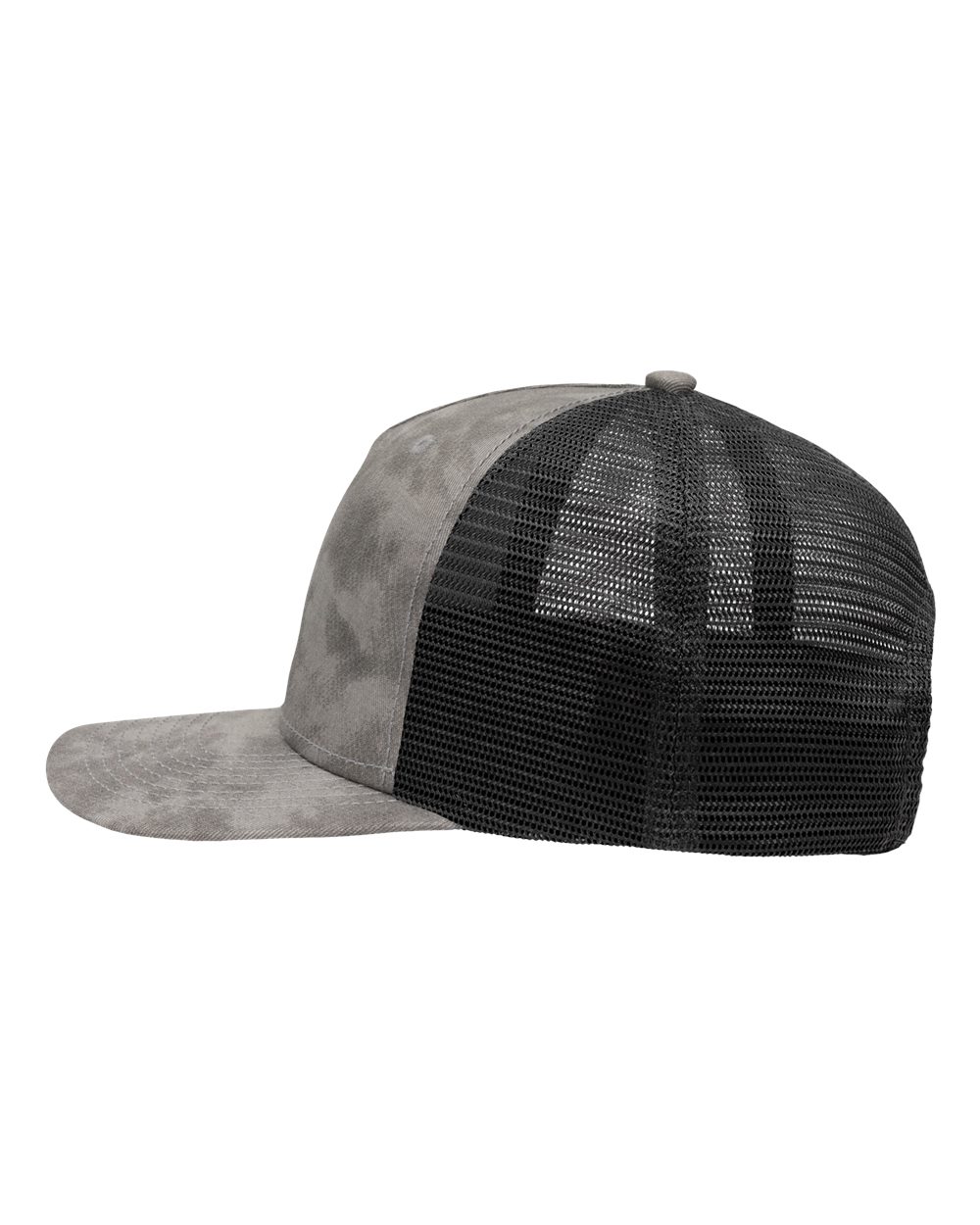 Modern Five-Panel Trucker Fit Cap - DirectSide - B14895110 - Old Wash Grey/ Black