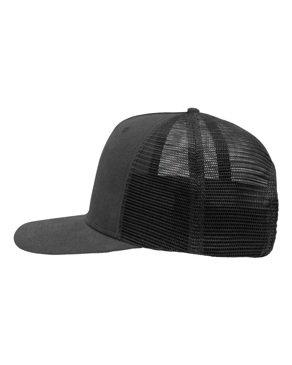 Modern Five-Panel Trucker Fit Cap - DirectSide - B14895590 - Charcoal/ Black
