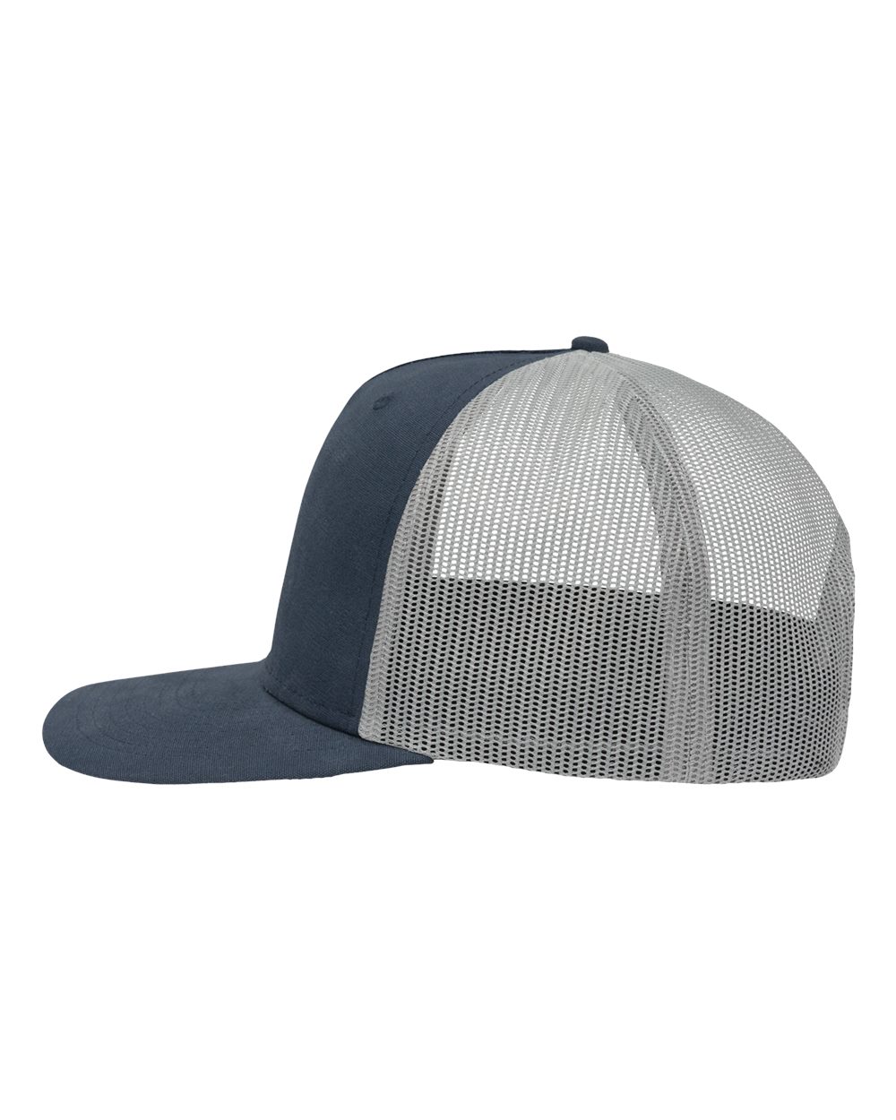 Modern Five-Panel Trucker Fit Cap - DirectSide - B14895650 - Navy/ Grey