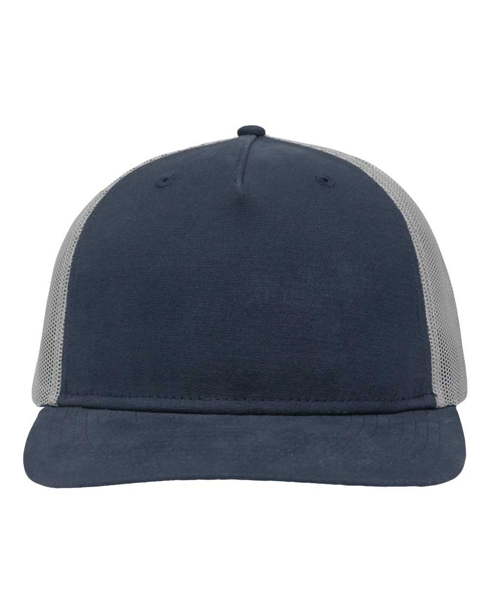 Modern Five-Panel Trucker Fit Cap - Front - B14895650 - Navy/ Grey