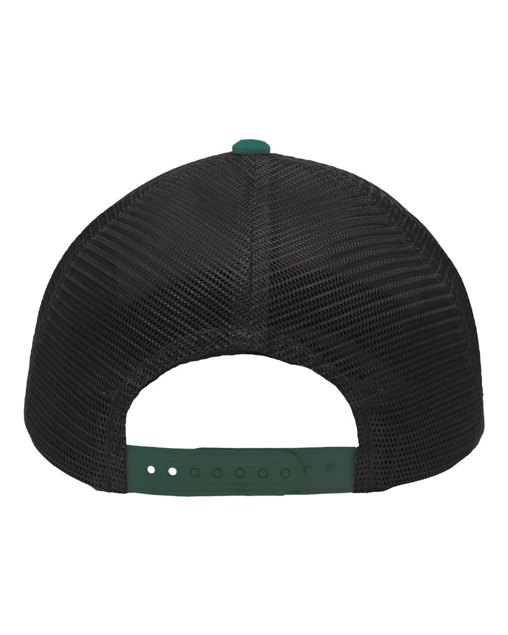 Traditional Lo-Pro Mesh Back Trucker Fit Cap - Back - B18895150 - Heather Grey/ Charcoal/ Forest Green