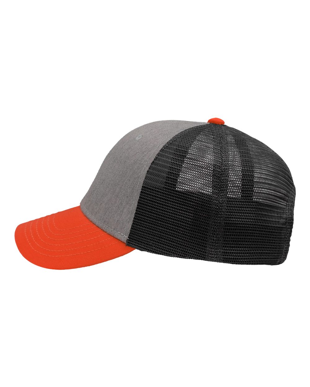 Traditional Lo-Pro Mesh Back Trucker Fit Cap - DirectSide - B18895170 - Heather Grey/ Charcoal/ Orange