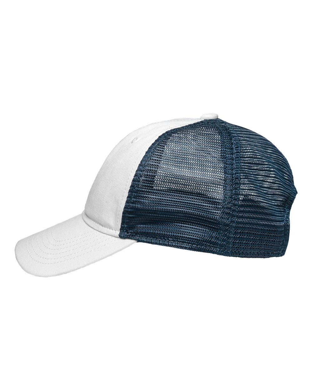 Traditional Lo-Pro Mesh Back Trucker Fit Cap - DirectSide - B18895270 - Chino White/ Navy