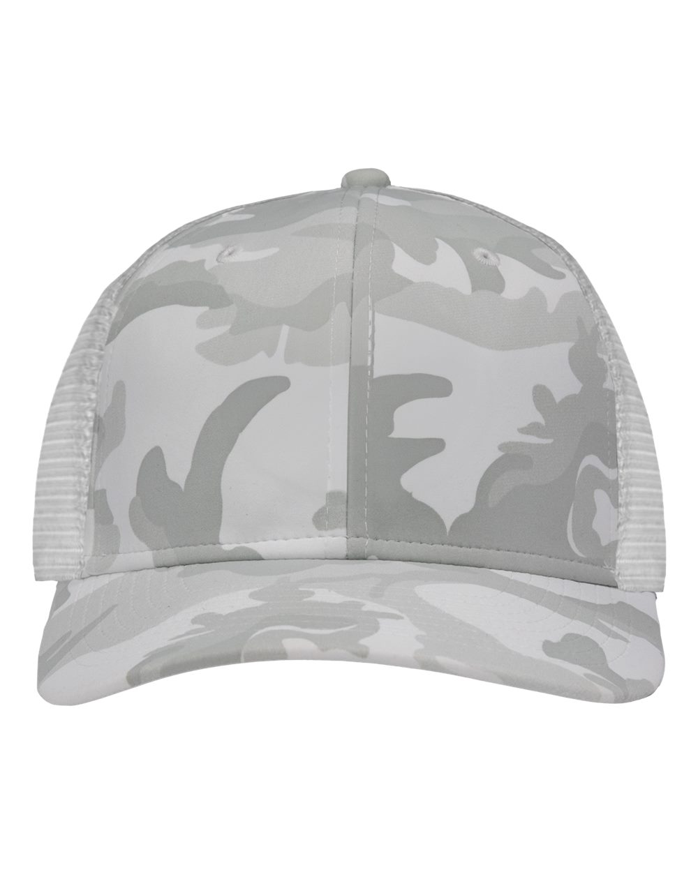 Traditional Lo-Pro Mesh Back Trucker Fit Cap - Front - B18895000 - White Camo/ White