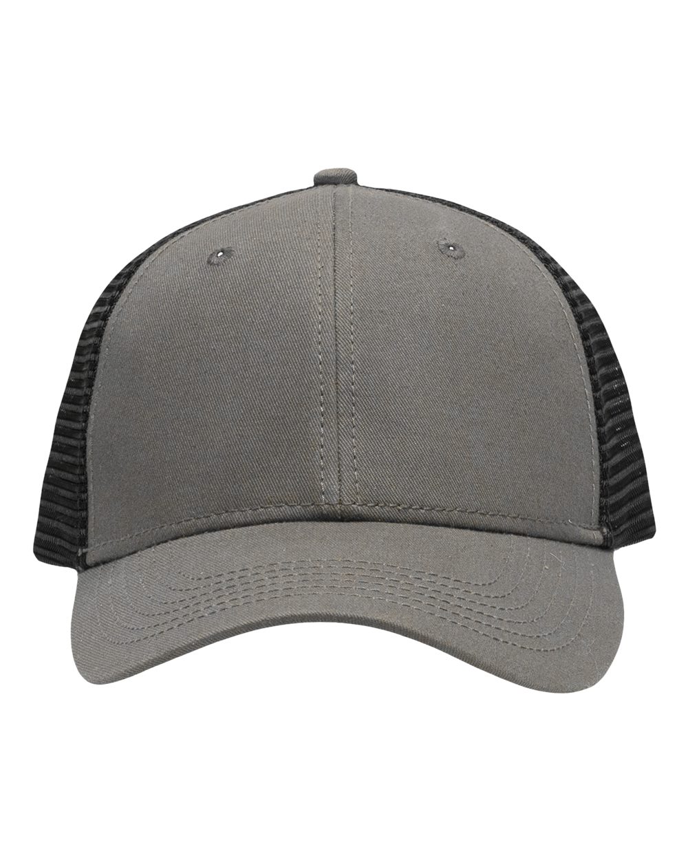 Traditional Lo-Pro Mesh Back Trucker Fit Cap - Front - B18895120 - Chino Grey/ Black