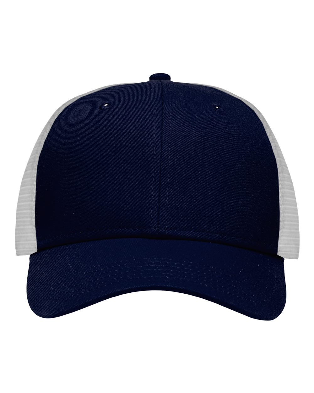 Traditional Lo-Pro Mesh Back Trucker Fit Cap - Front - B18895210 - Chino Navy/ White
