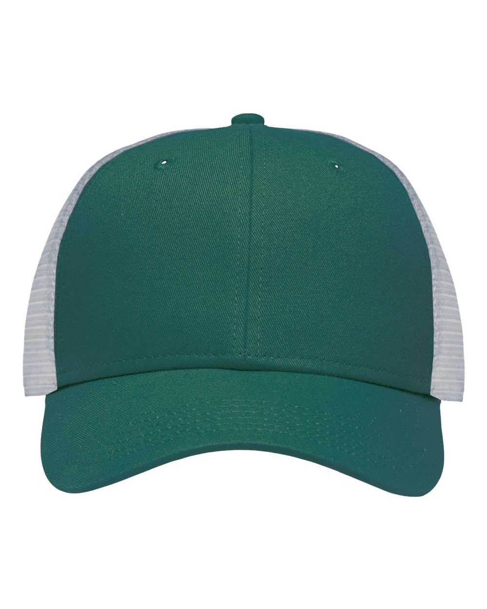 Traditional Lo-Pro Mesh Back Trucker Fit Cap - Front - B18895540 - Chino Forest Green/ White
