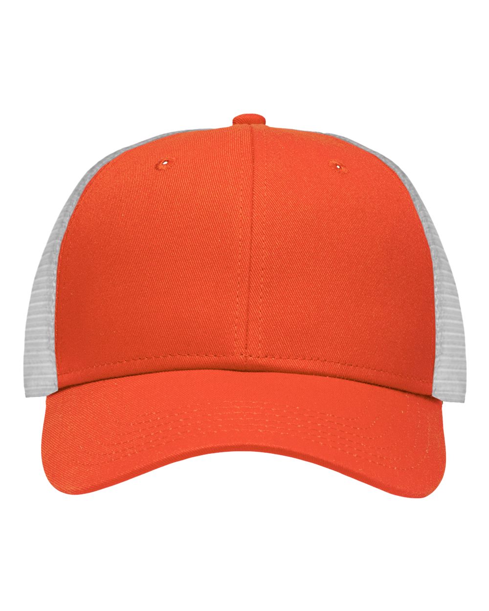 Traditional Lo-Pro Mesh Back Trucker Fit Cap - Front - B18895660 - Chino Orange/ White