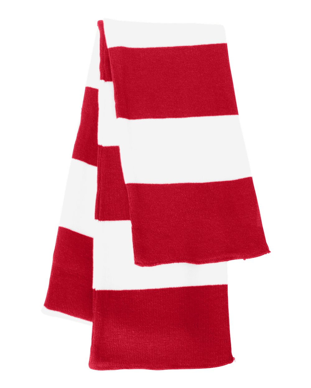 Rugby-Striped Knit Scarf - Back - B83795000 - Red/ White