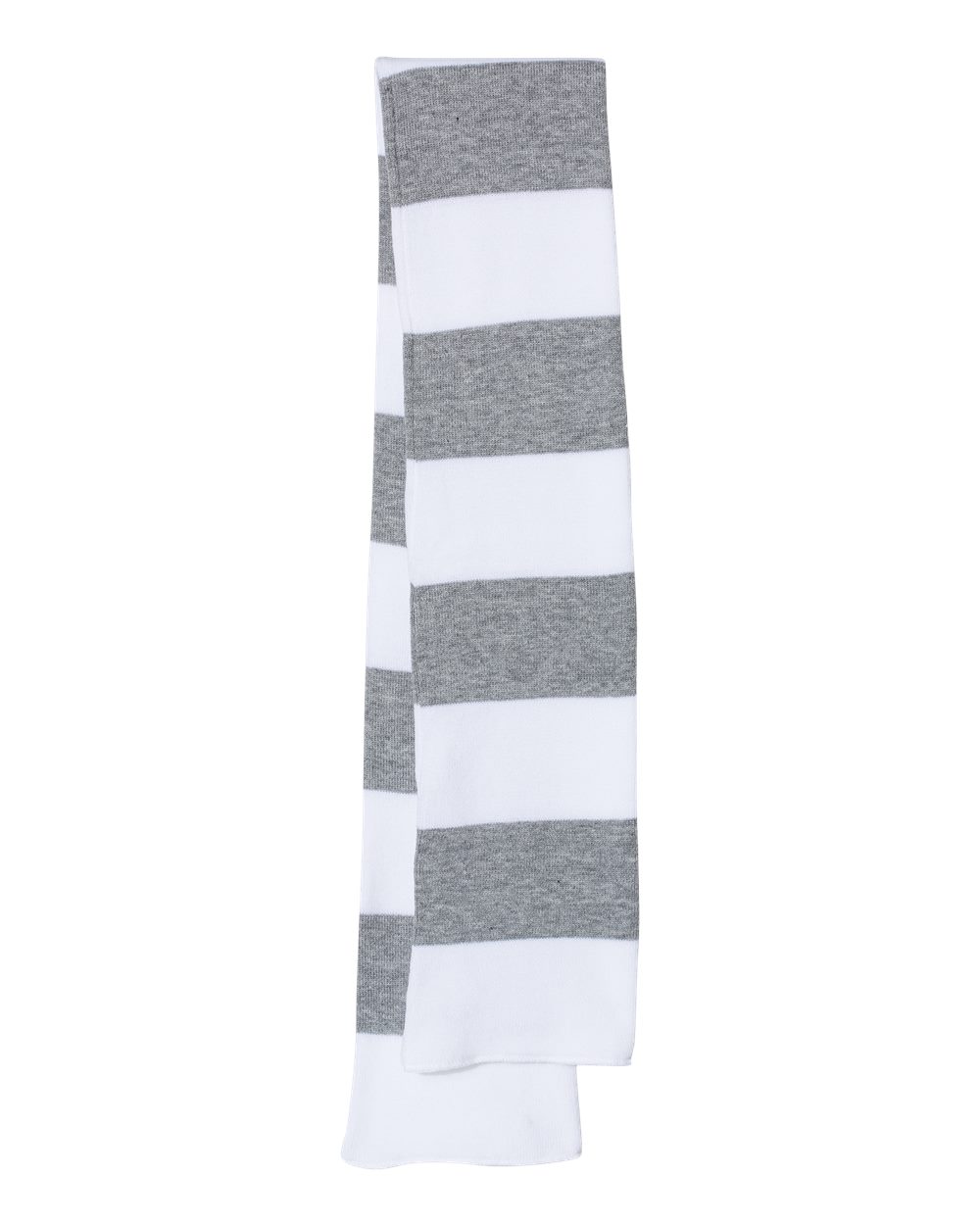 Rugby-Striped Knit Scarf - Back - B83795350 - White/ Heather Grey