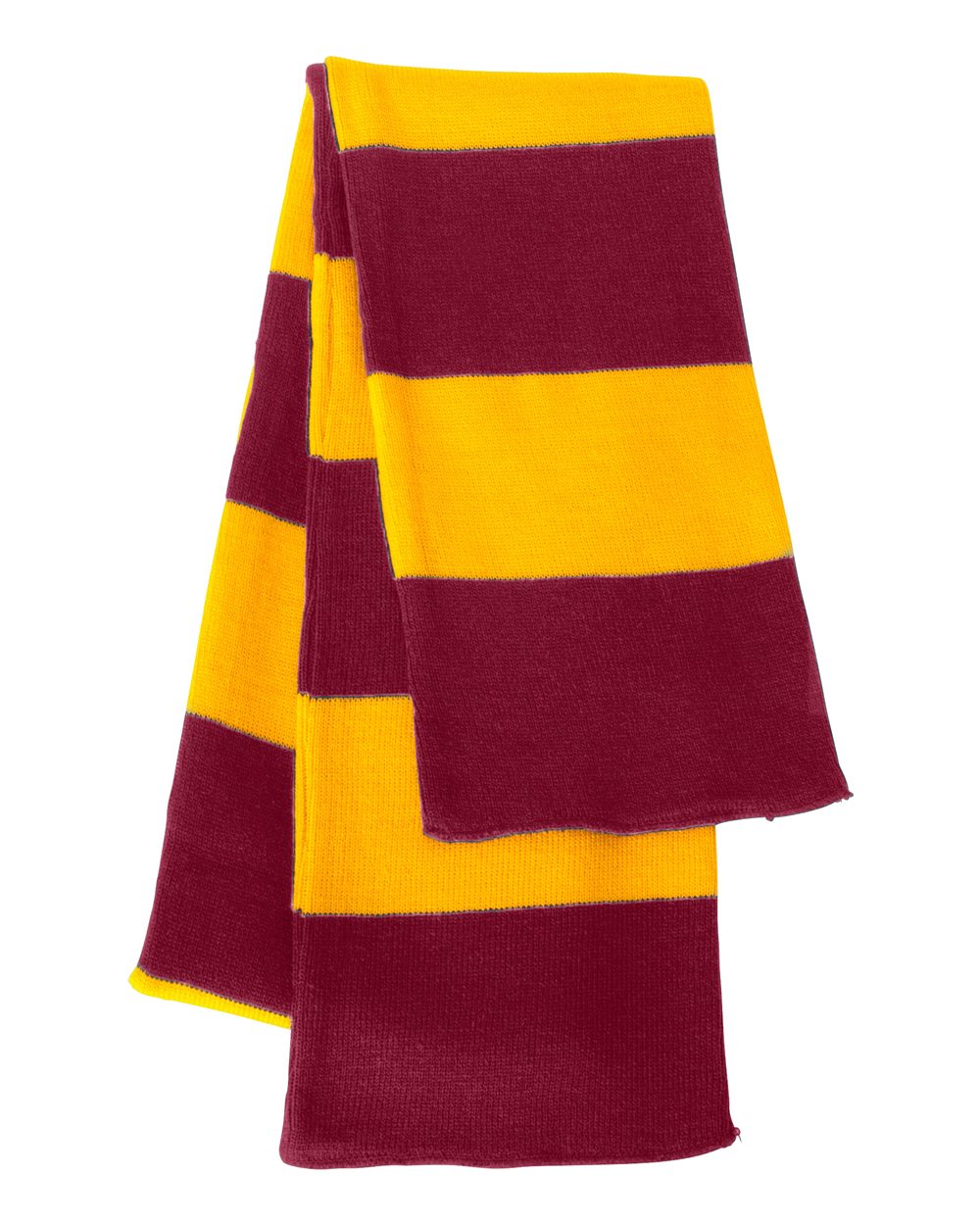Rugby-Striped Knit Scarf - Back - B83795920 - Cardinal/ Gold