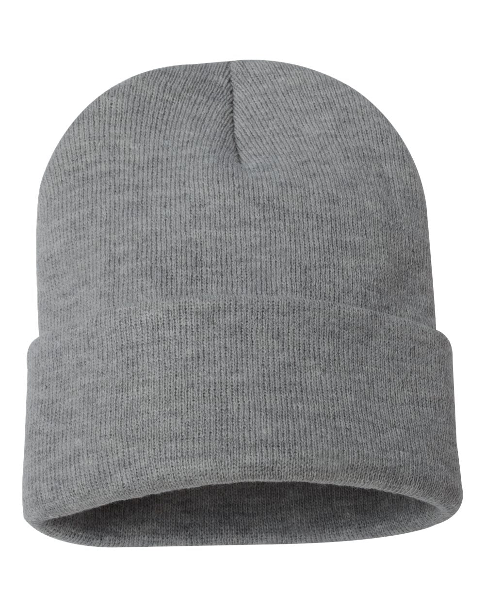 12" Solid Cuffed Beanie - Back - B83995260 - Dark Heather Grey