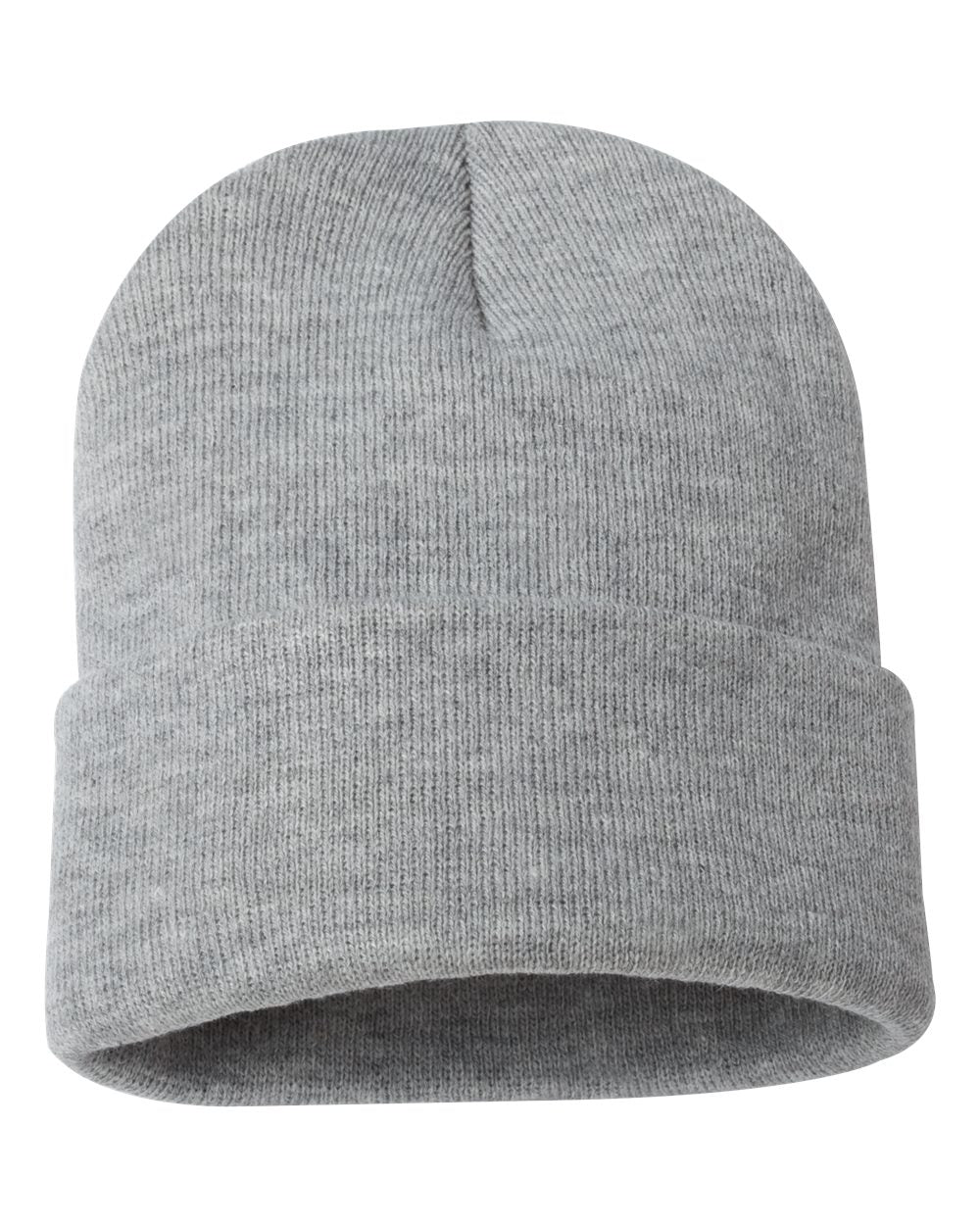12" Solid Cuffed Beanie - Back - B83995350 - Heather Grey