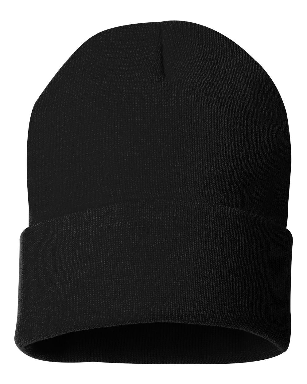 12" Solid Cuffed Beanie - Back - B83995500 - Black