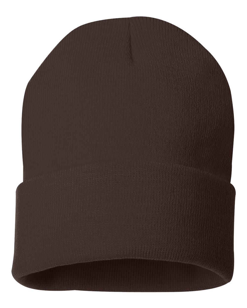 12" Solid Cuffed Beanie - Back - B83995550 - Brown