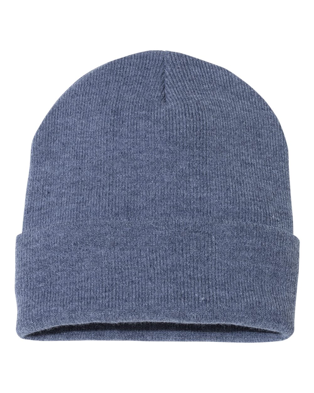 12" Solid Cuffed Beanie - Back - B83995640 - Heather Navy