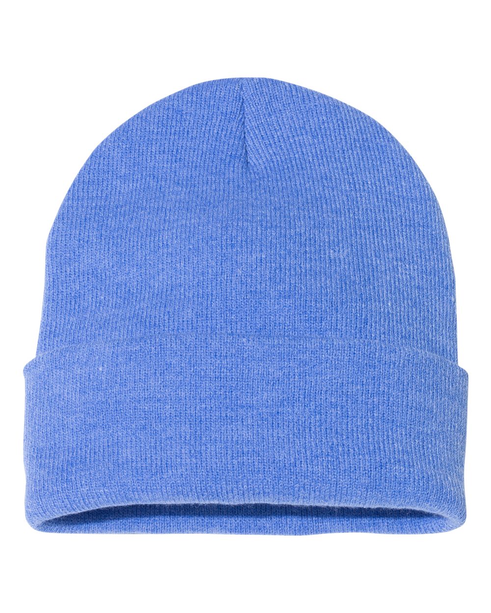 12" Solid Cuffed Beanie - Back - B83995740 - Heather Royal