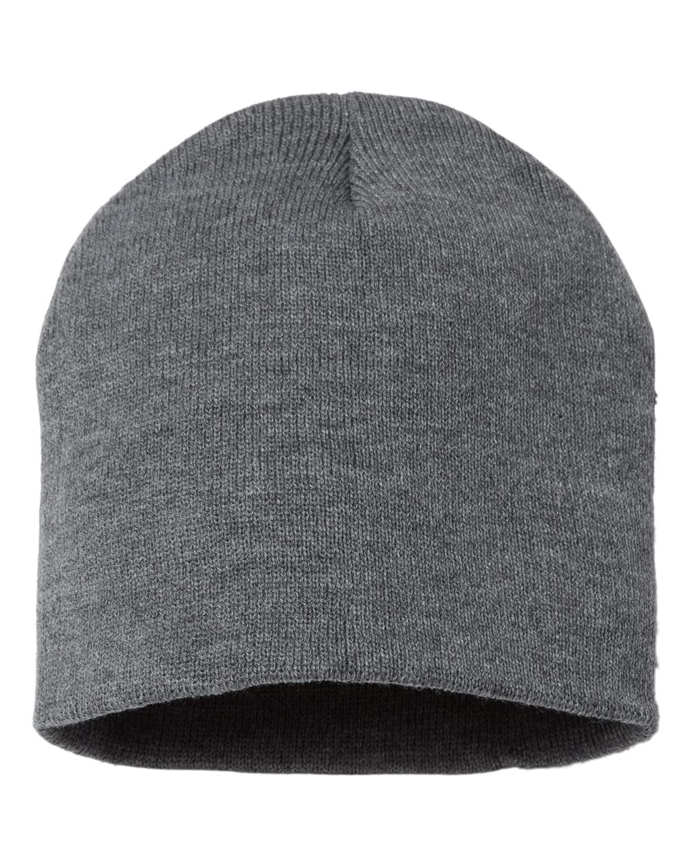8" Beanie - Front - B84095130 - Dark Heather Grey