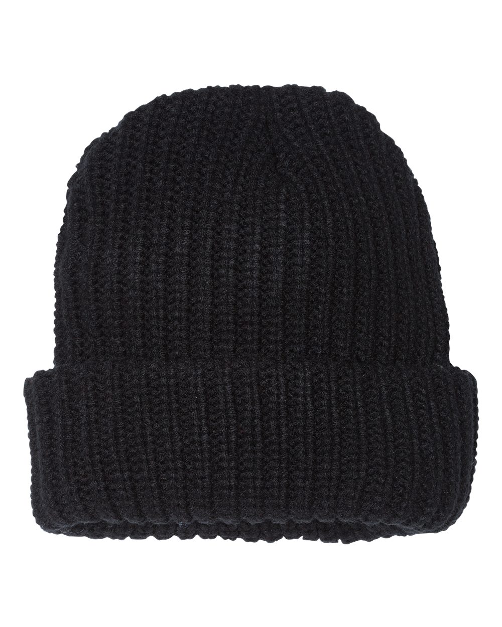 12" Chunky Cuffed Beanie - Back - B50795500 - Black