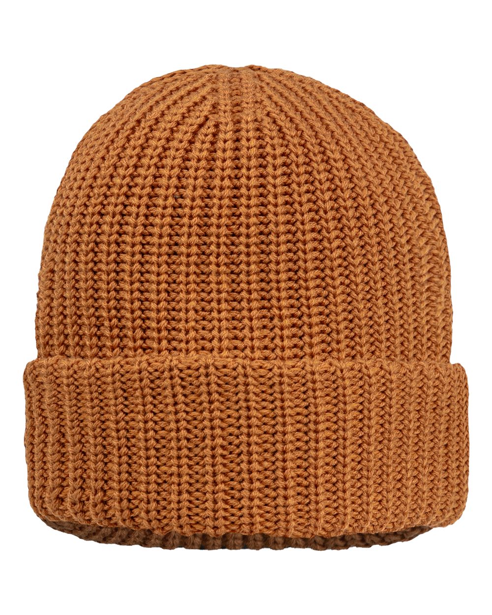 12" Chunky Cuffed Beanie - Back - B50795560 - Coyote Brown