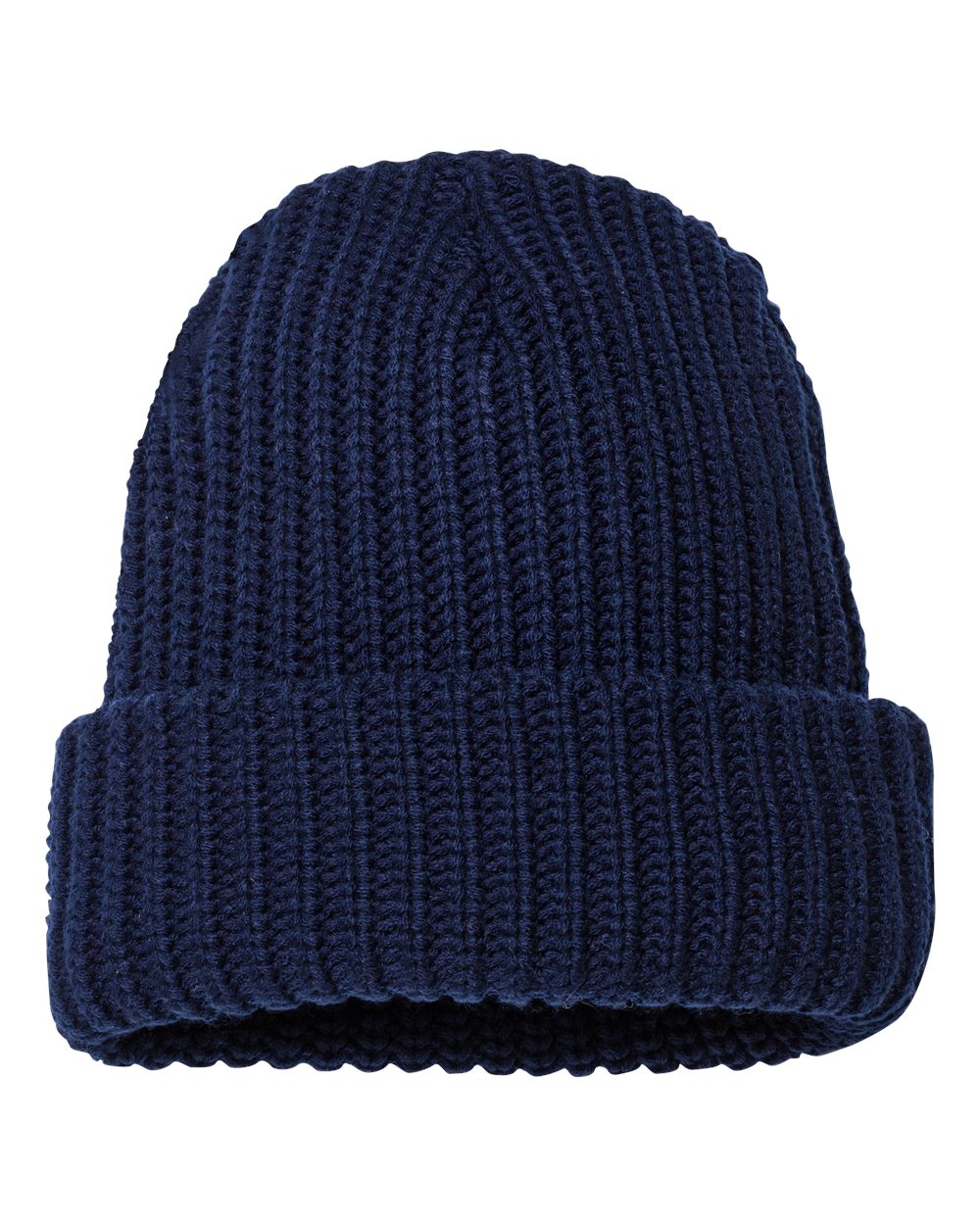12" Chunky Cuffed Beanie - Back - B50795650 - Navy