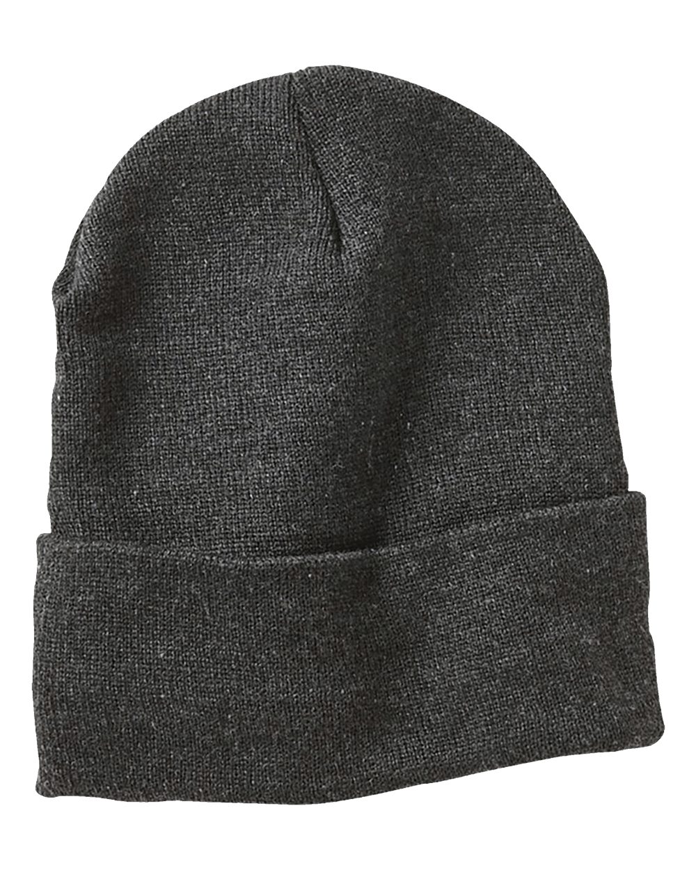 12" Sherpa Lined Cuffed Beanie - Front - B58995090 - Heather Charcoal