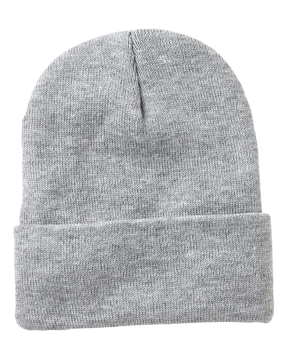 12" Sherpa Lined Cuffed Beanie - Front - B58995580 - Heather Grey