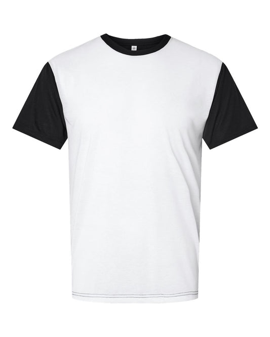 Men's Blackout Polyester Sublimation Tee - Front - B86038503 - White/ Black