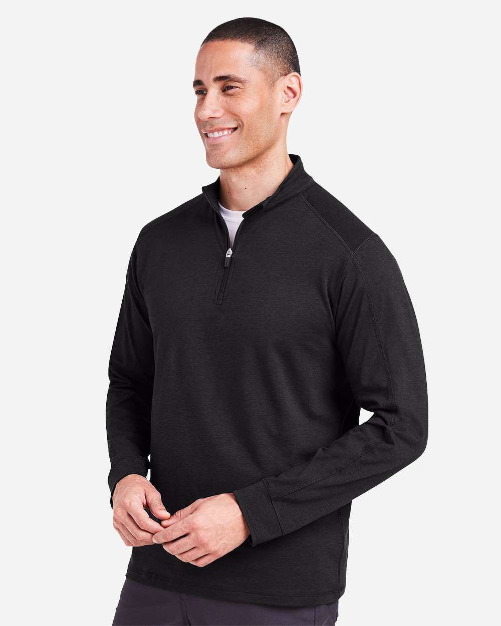 Men's Carrollton Quarter-Zip Pullover - OnModelSide - B649D8503 - Black