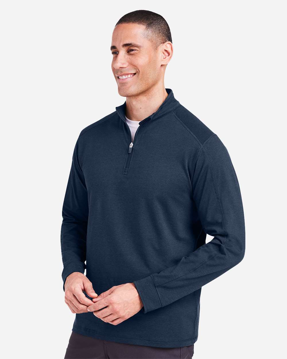 Men's Carrollton Quarter-Zip Pullover - OnModelSide - B649D8653 - Classic Navy