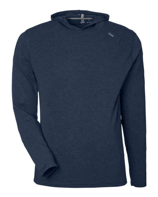 Men's Carrollton Lightweight Hooded Long Sleeve T-Shirt - Front - B652D8653 - Classic Navy Heather