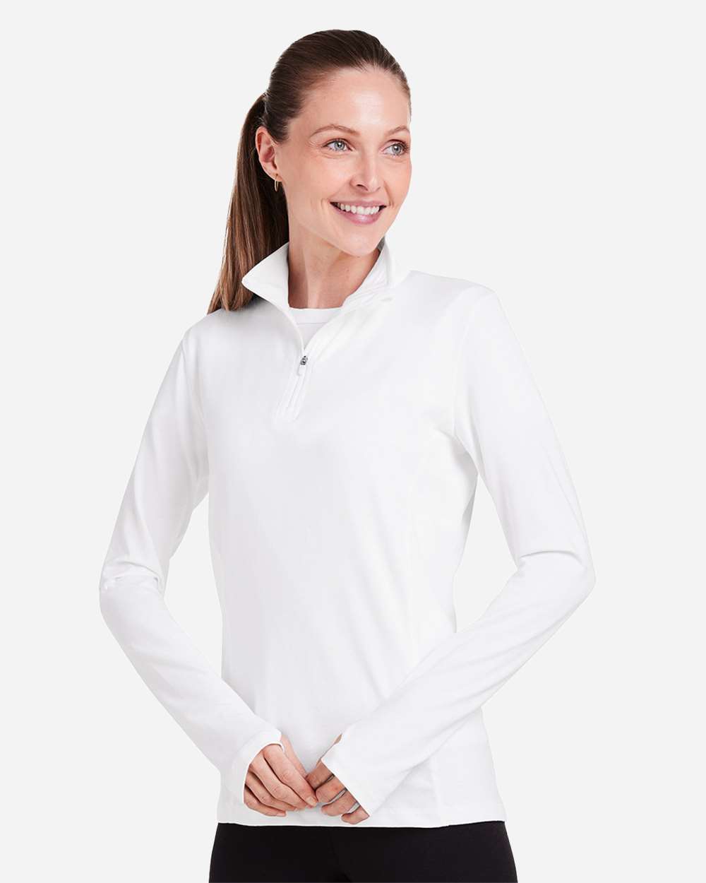 Women's Recess Quarter-Zip Pullover - OnModelSide - B659D8002 - White