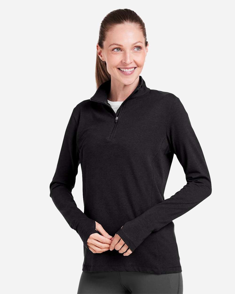 Women's Recess Quarter-Zip Pullover - OnModelSide - B659D8502 - Black