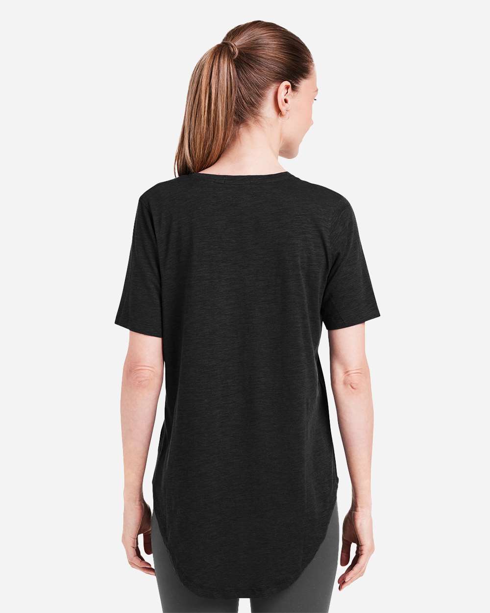 Women's Longline T-Shirt - OnModelBack - B660D8502 - Black