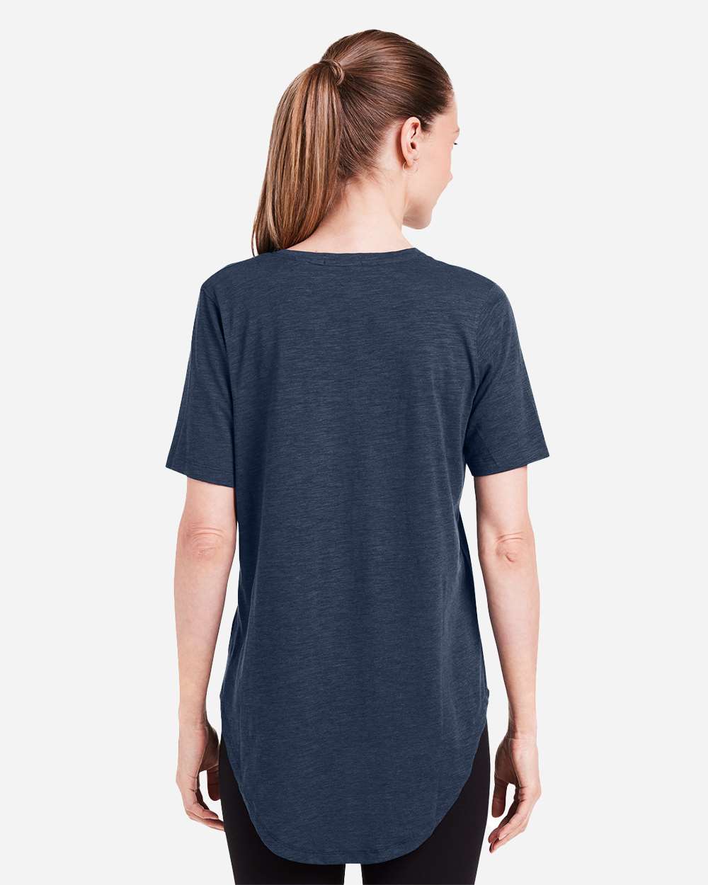 Women's Longline T-Shirt - OnModelBack - B660D8652 - Classic Navy