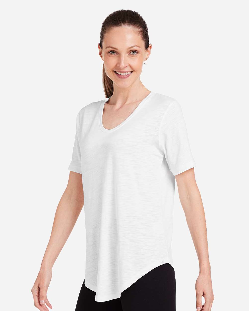 Women's Longline T-Shirt - OnModelSide - B660D8002 - White