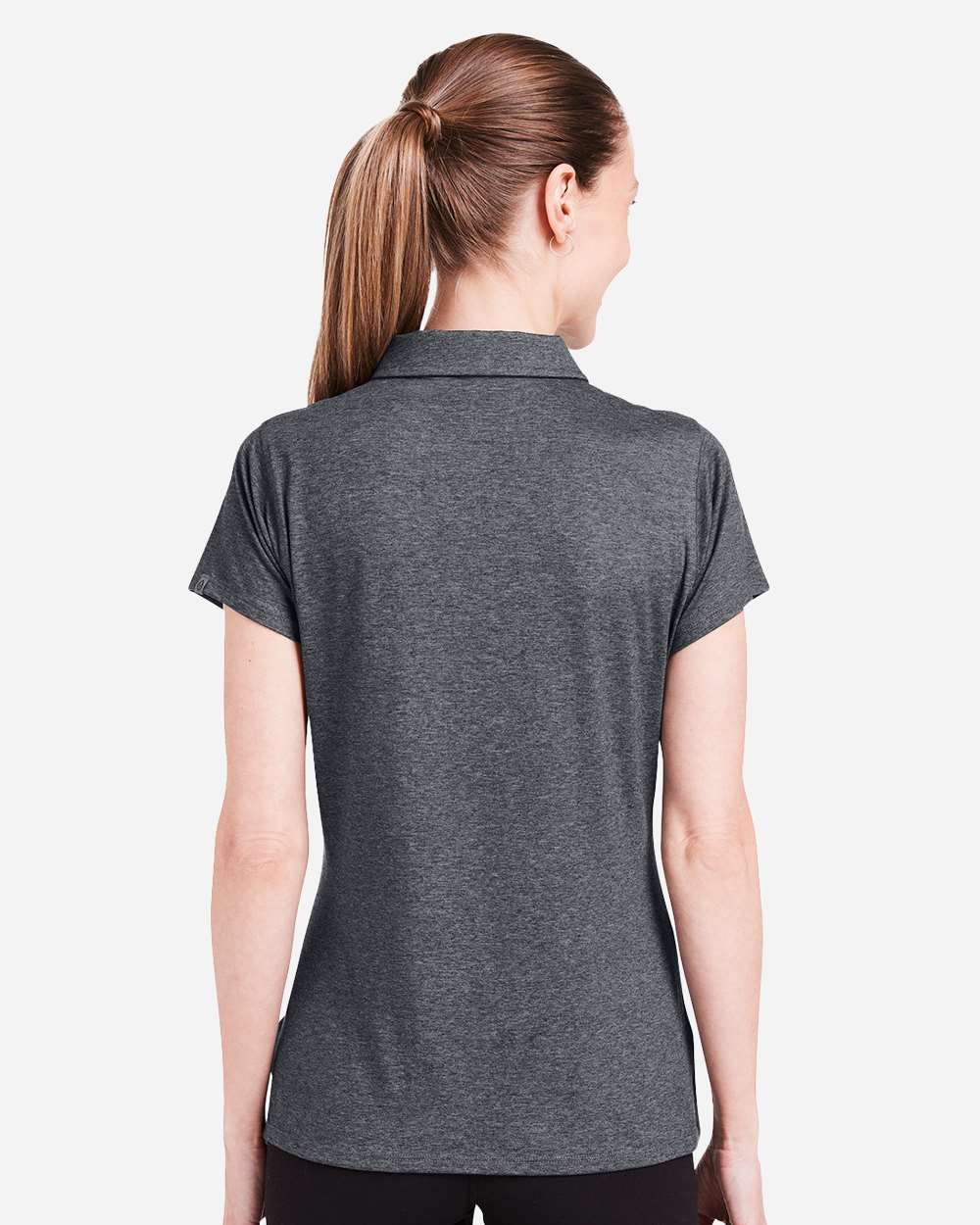 Women's Air Lightweight Polo - OnModelBack - B665D8102 - Black Heather