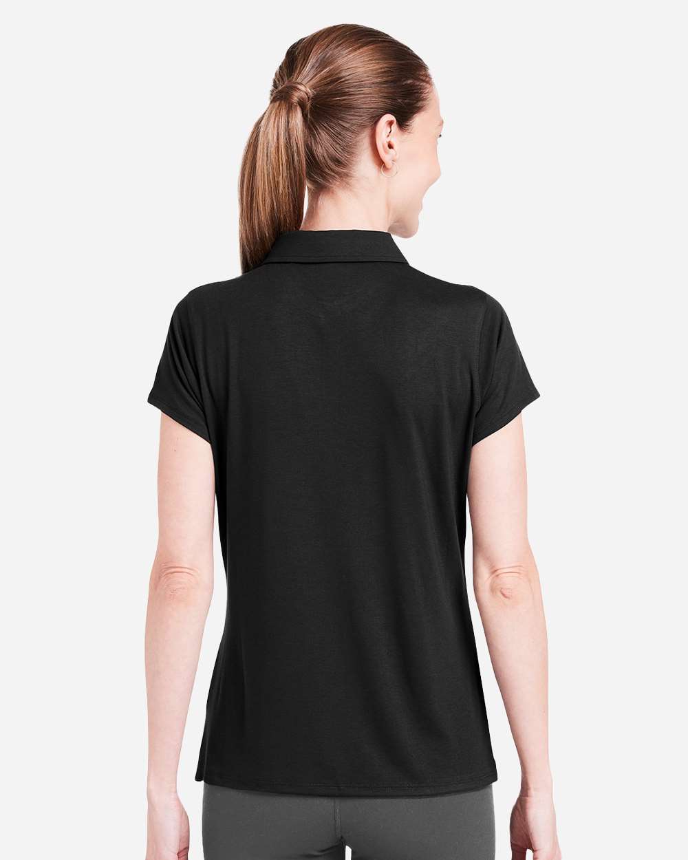 Women's Air Lightweight Polo - OnModelBack - B665D8502 - Black