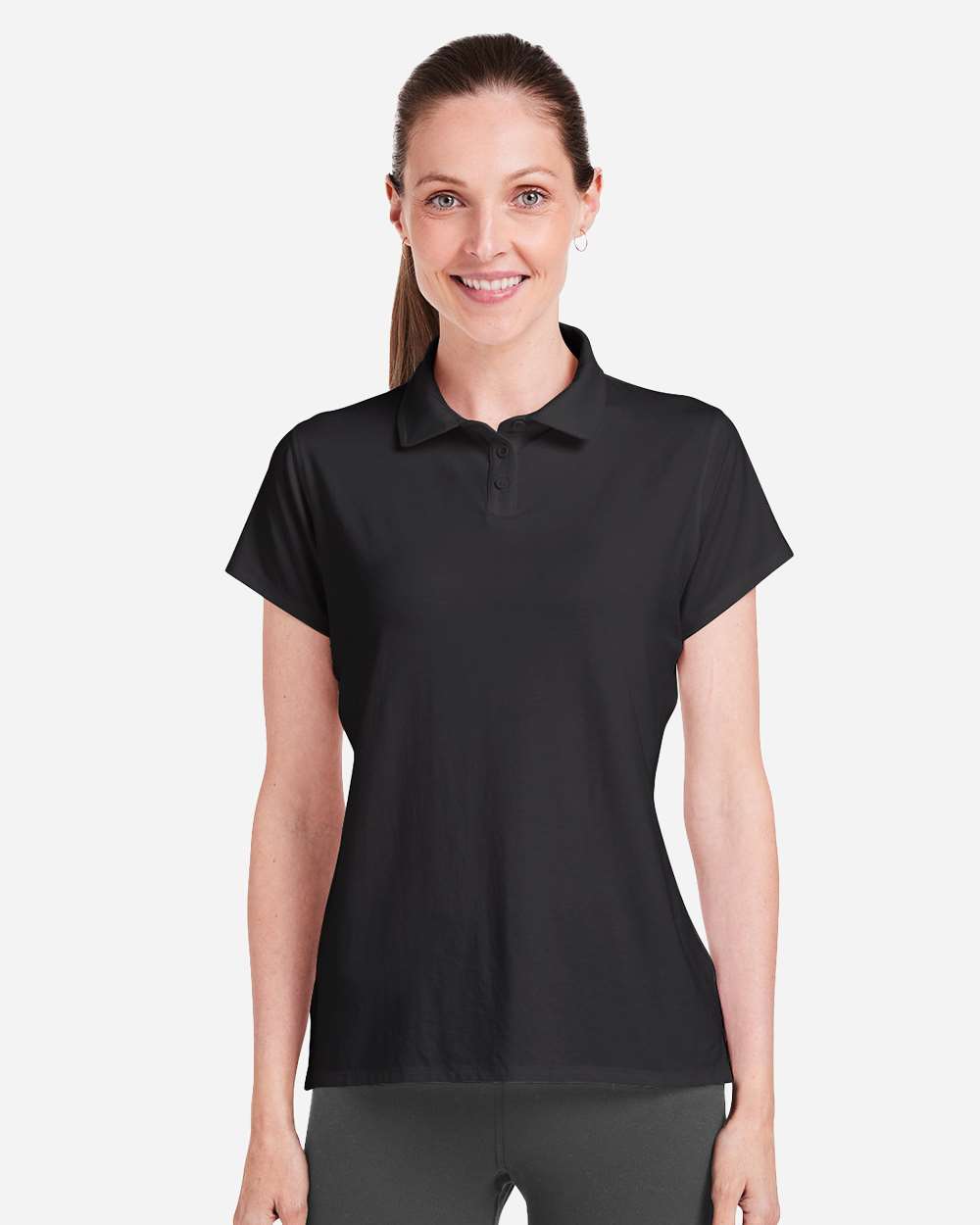 Women's Air Lightweight Polo - OnModelFront - B665D8502 - Black