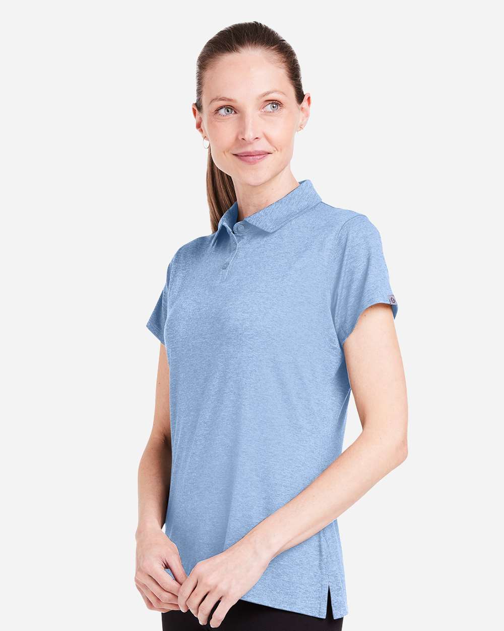Women's Air Lightweight Polo - OnModelSide - B665D8252 - Polar Heather