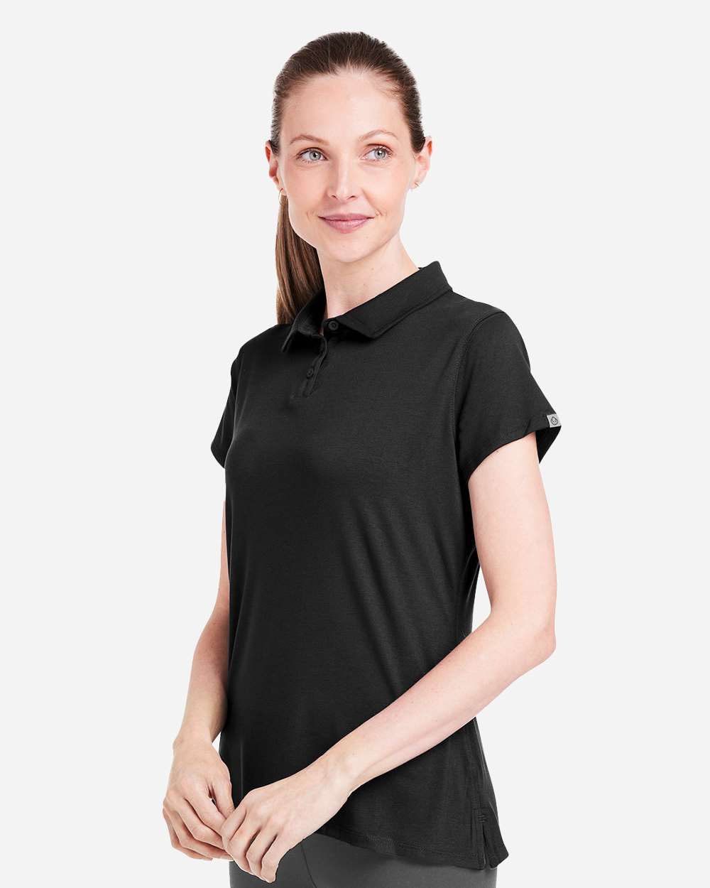 Women's Air Lightweight Polo - OnModelSide - B665D8502 - Black