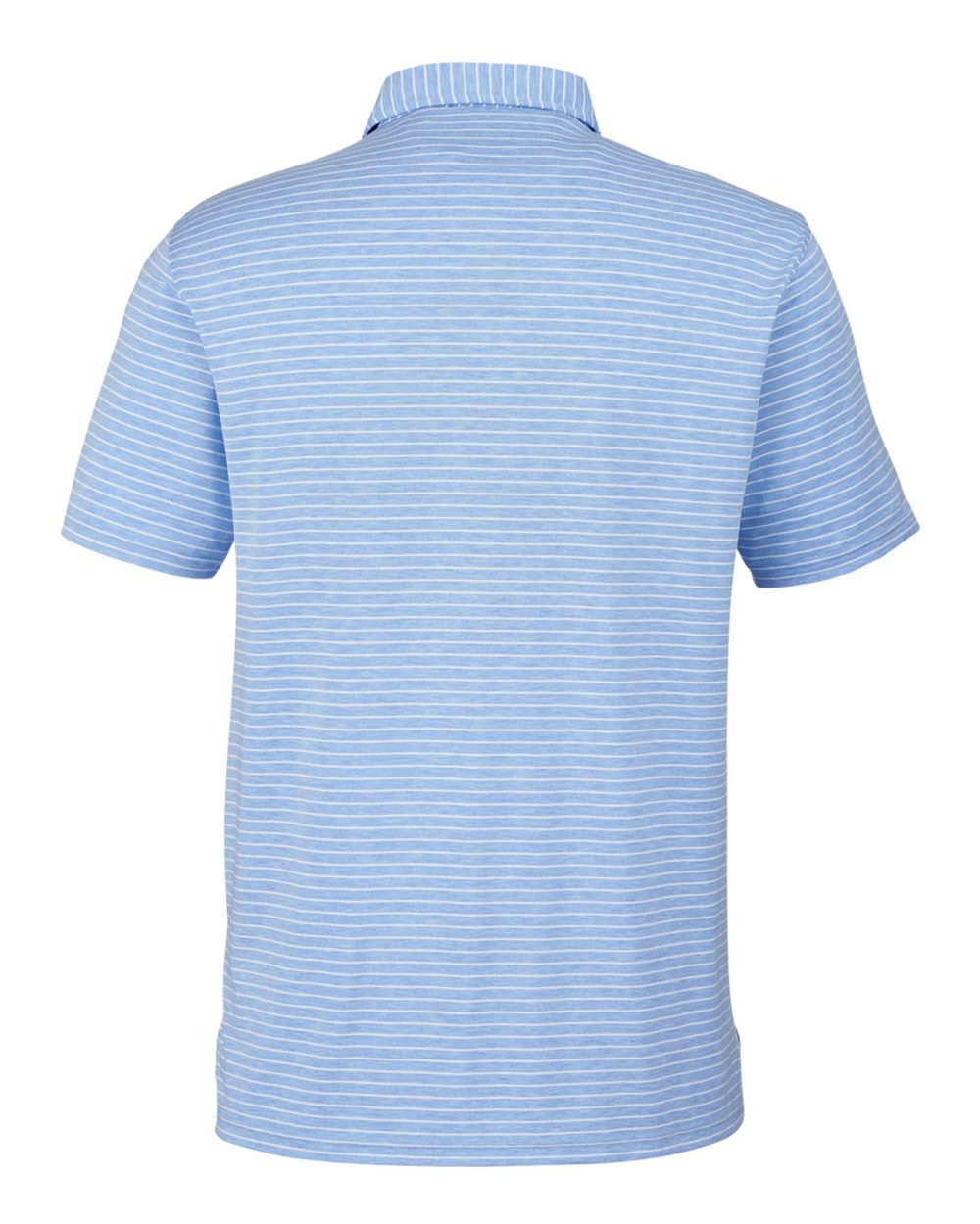Men's Cloud Lightweight Polo Brookline Stripe - Back - B654D8253 - Polar Heather/ White
