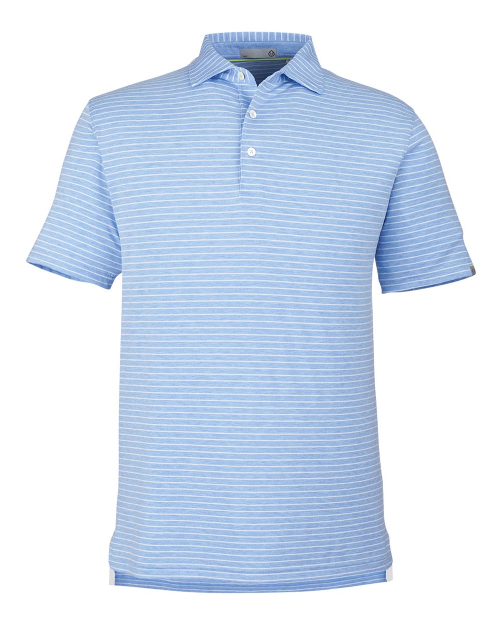 Men's Cloud Lightweight Polo Brookline Stripe - Front - B654D8253 - Polar Heather/ White