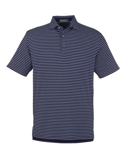 Men's Cloud Lightweight Polo Brookline Stripe - Front - B654D8653 - Classic Navy/ White