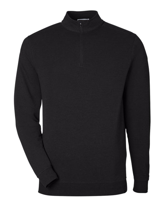 Men's Cloud French Terry Quarter-Zip Pullover - Front - B655D8503 - Black