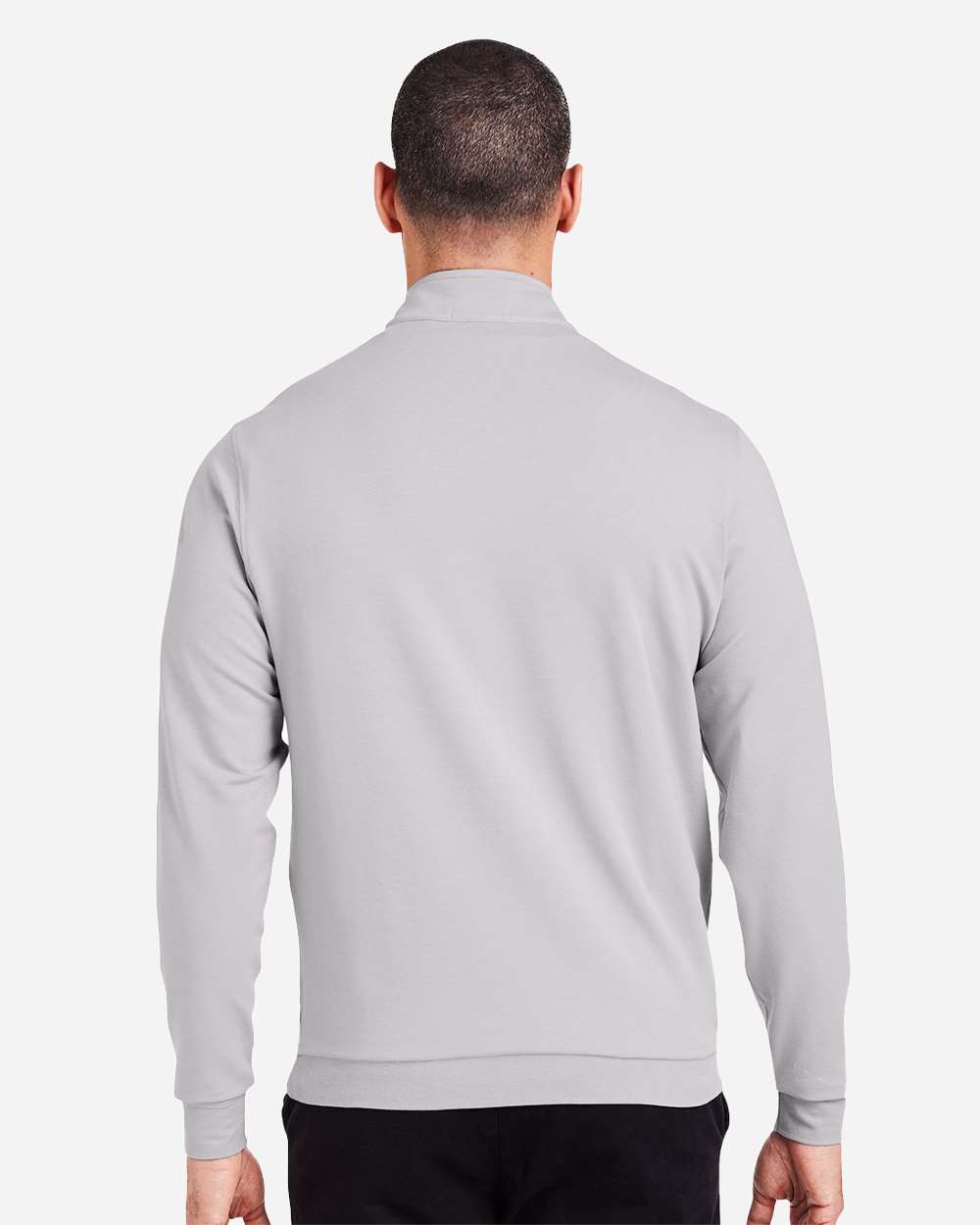 Men's Cloud French Terry Quarter-Zip Pullover - OnModelBack - B655D8353 - Silver