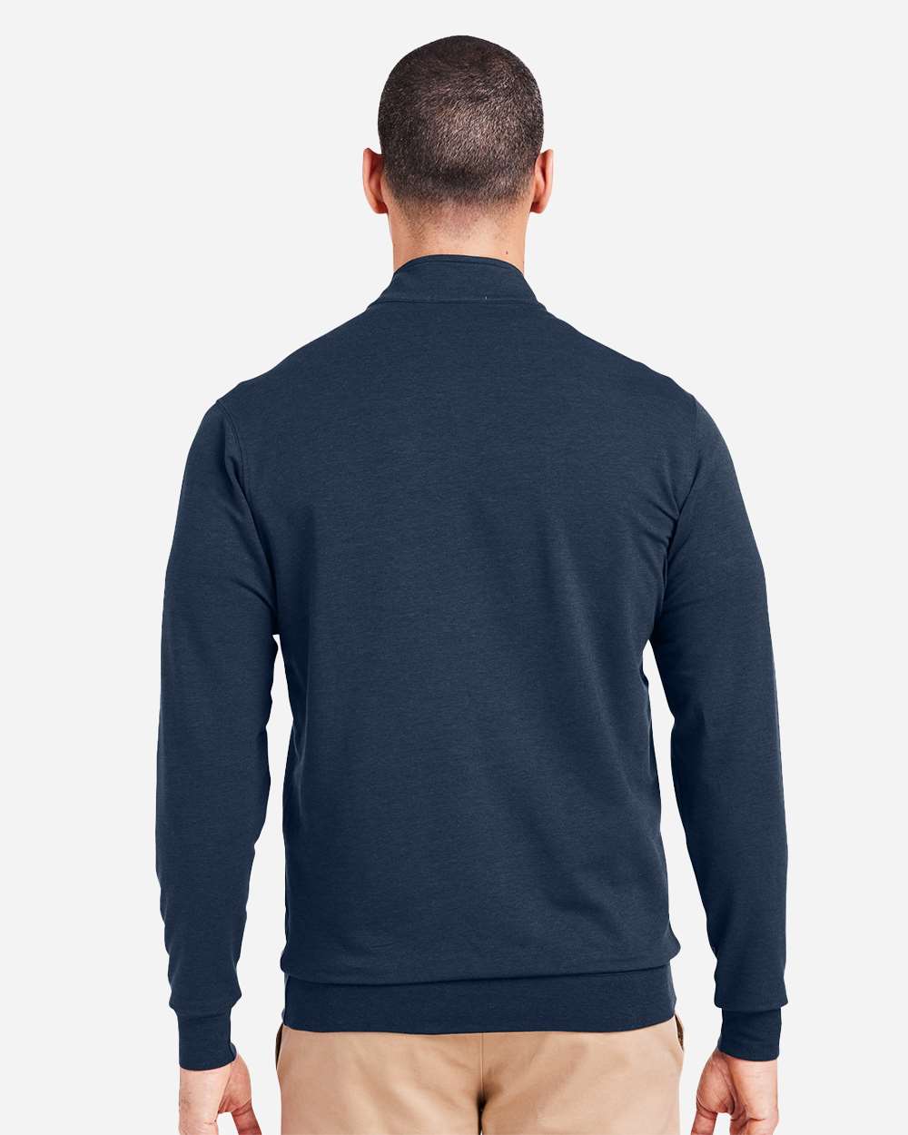 Men's Cloud French Terry Quarter-Zip Pullover - OnModelBack - B655D8653 - Classic Navy