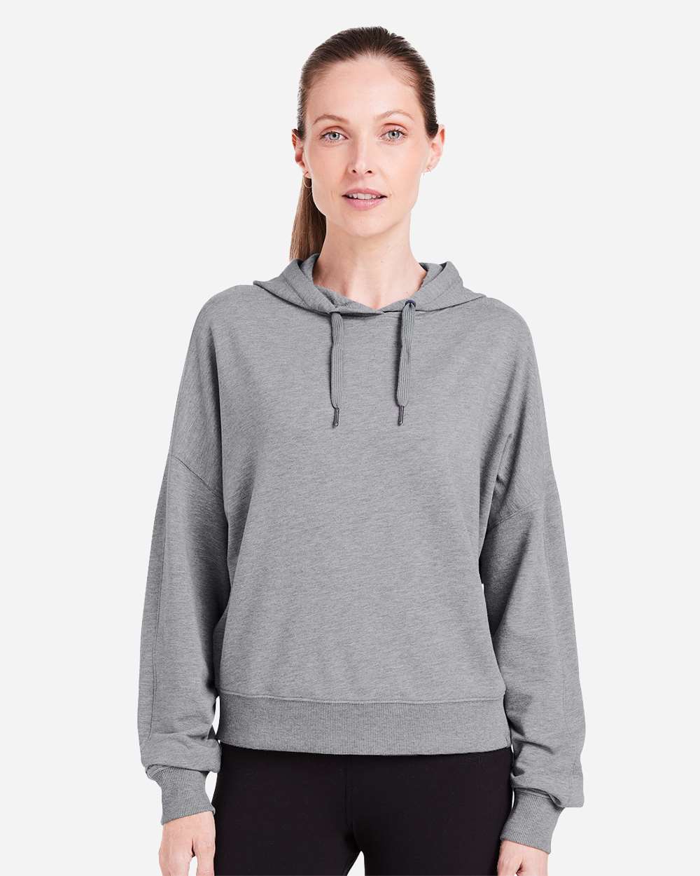 Women's Studio Hooded Fleece - OnModelFront - B663D8352 - Heather Grey